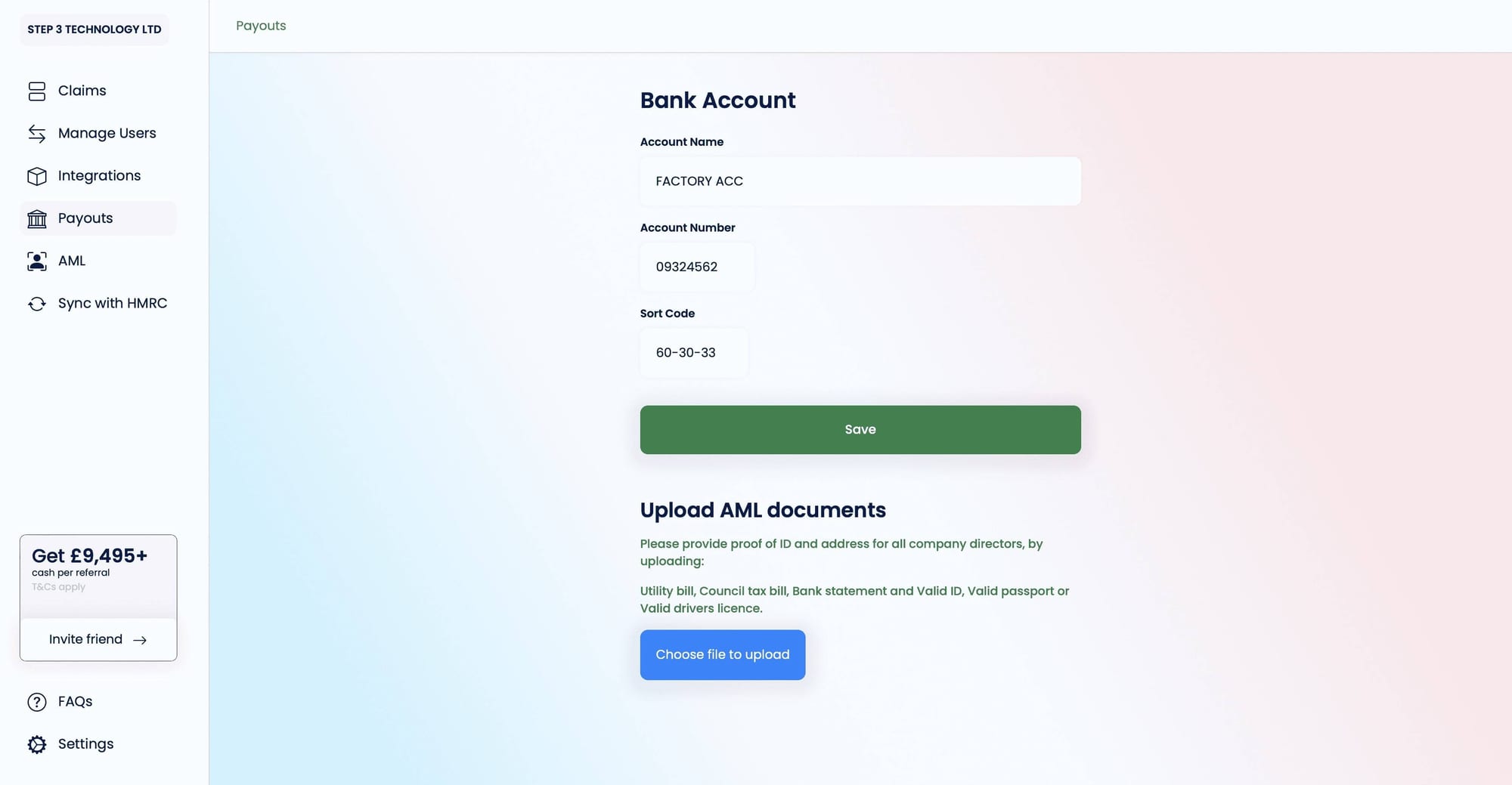 qlc_r&d_client_portal_bank_account_page